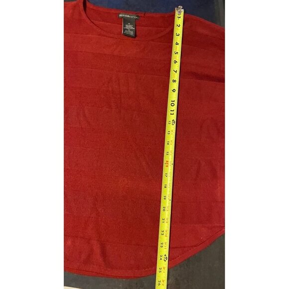 Design History Red Round Neck 3/4 Sleeve Round Hem Sweater Sz XL - Picture 7 of 8